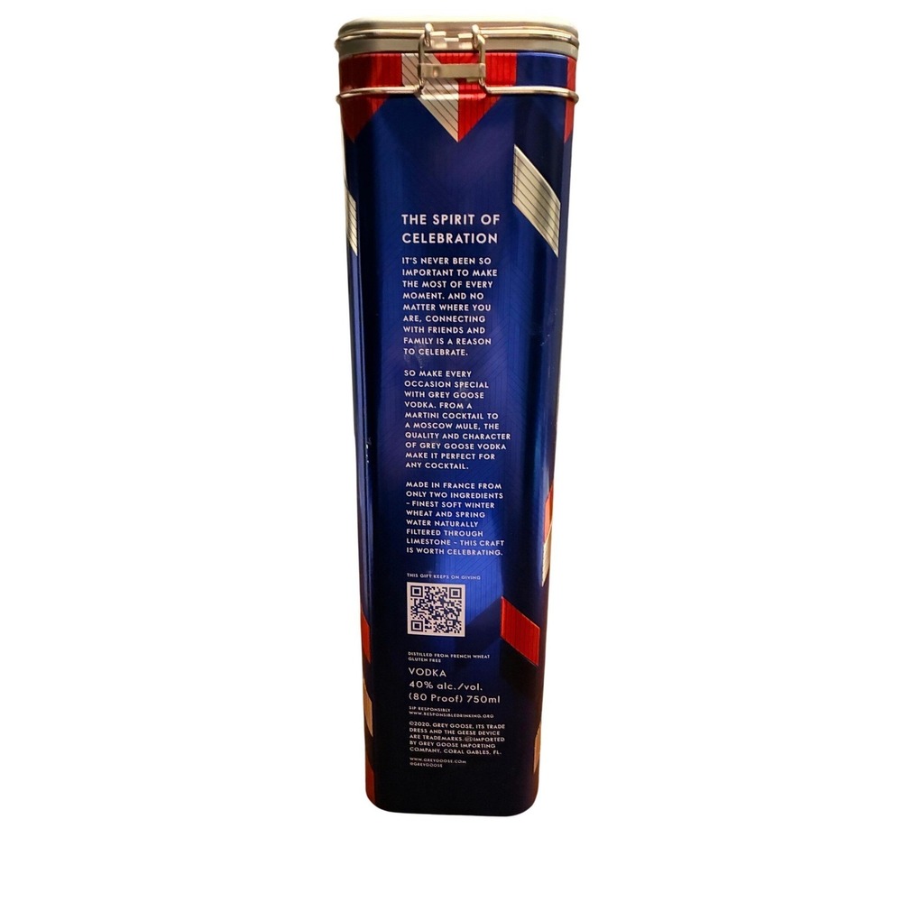 Grey Goose Vodka Limited Edition Blue Red Chevron Collectible Tin Lid 750ml - Picture 2 of 4